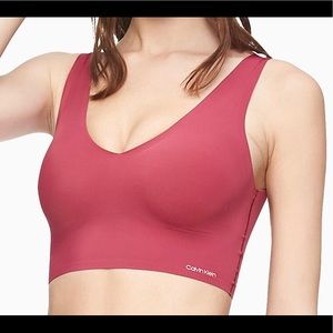 NWT Calvin Klein Invisibles Lightly Lined V-Neck Red Bralette